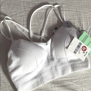 NWT white criss crossed back sports bra